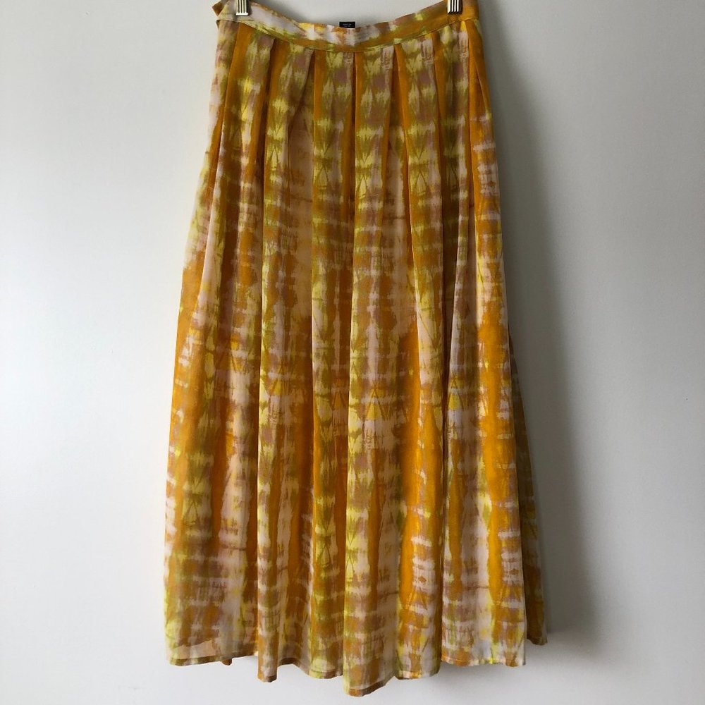 Who What Wear - yellow tie-dye midi skirt, size 2